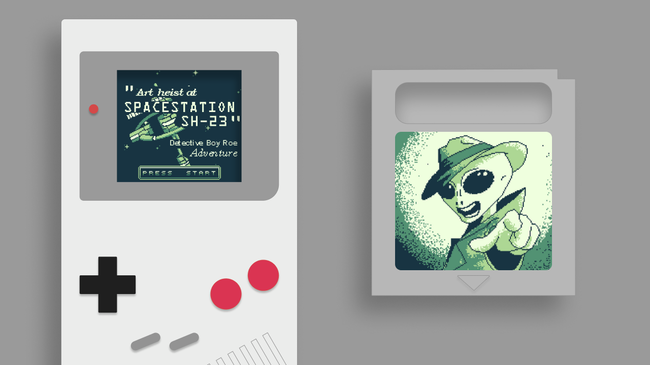 A gameboy screen showing the Detective Boy Roe game.